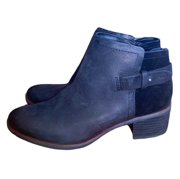 NWOB KorkEase Sonya Black Leather// Suede Ankle Moto Boots Size 6 - Picture 7 of 8